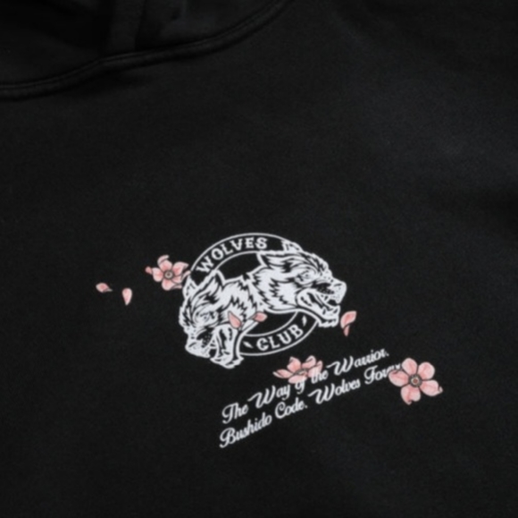 THROUGH THE CHERRY BLOSSOMS "PIERCE" HOODIE IN BLACK - Picture 4 of 4